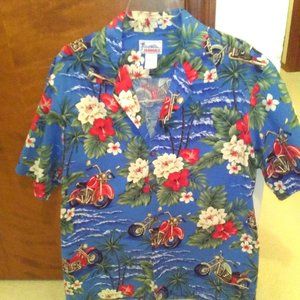 Authentic Hawaiian XL shirt w/ motorcycles